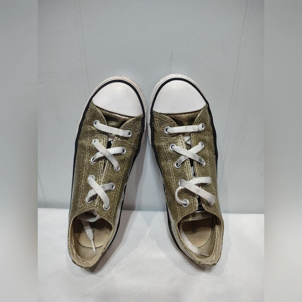 Converse Chuck Taylor All Star Glitter Low Top Sneakers‎ Gold Glitter Kids 3